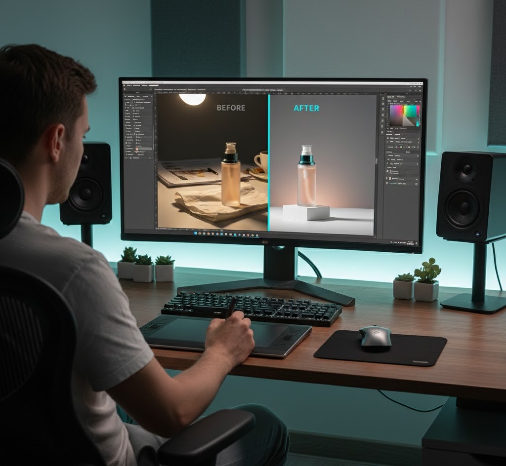 Product photo editing workflow