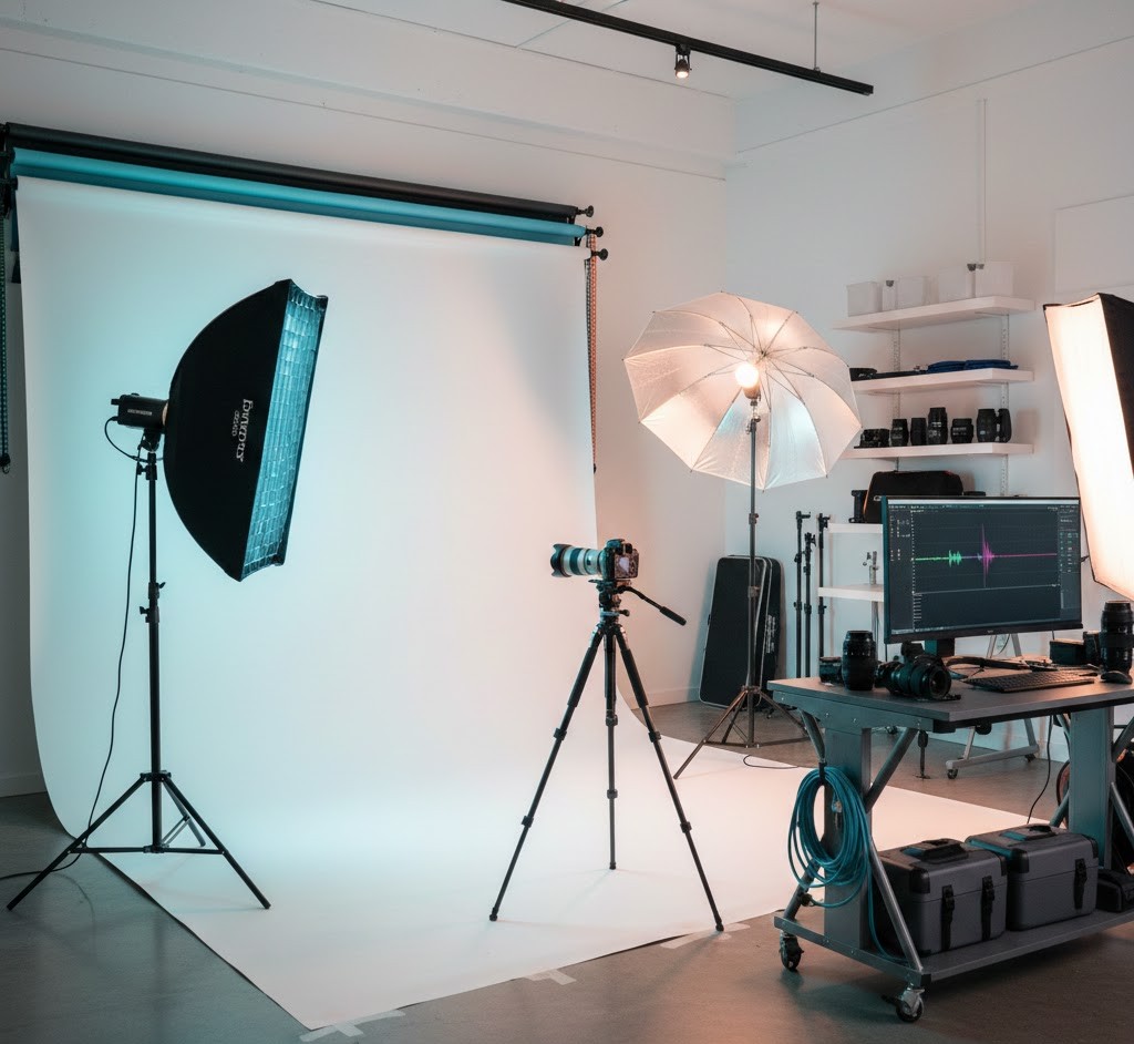 Professional photography studio setup
